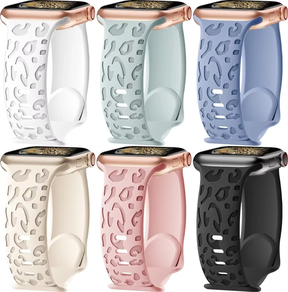 Bracelet léopard gravé pour Apple Watch