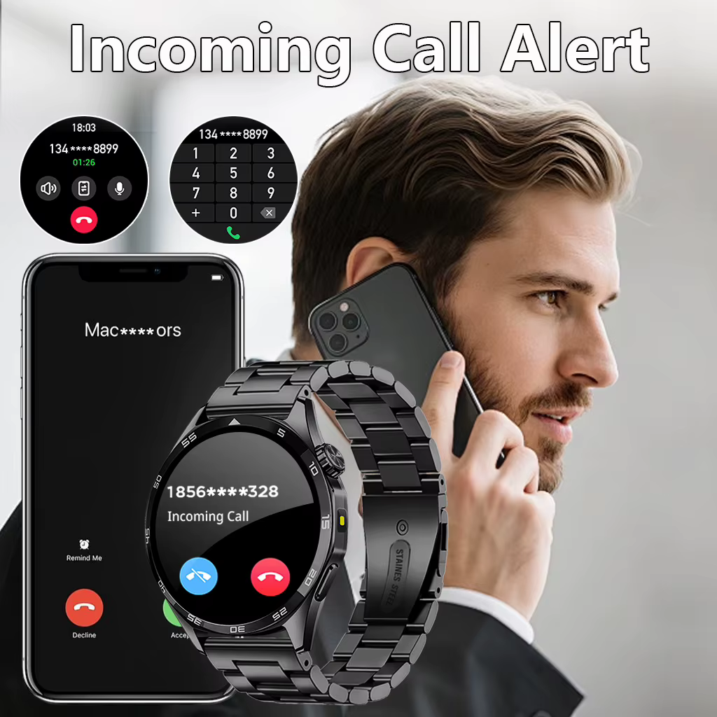 Montre connectée ERUN pour homme compatible avec iPhone et Android