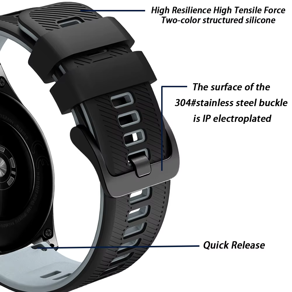 Bracelet de montre en Silicone de remplacement
