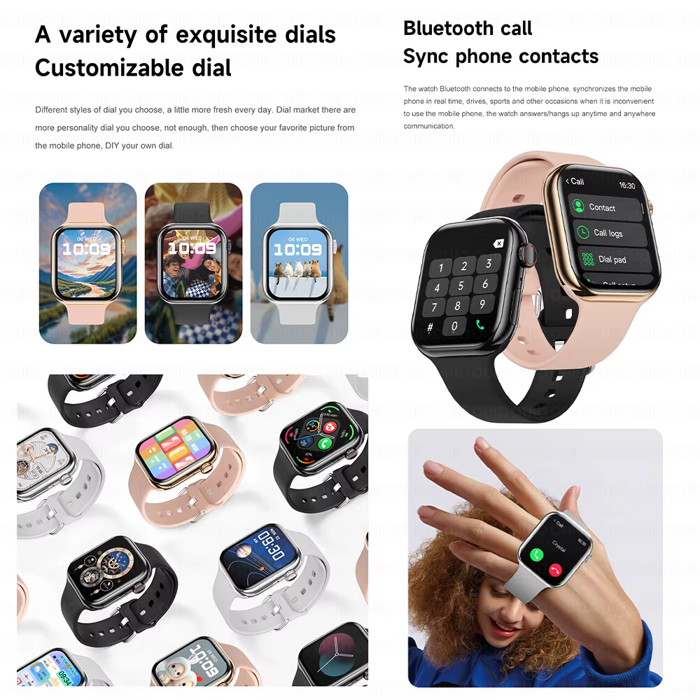 Pour Apple Watch 10 montre intelligente GPS NFC plus de personnalité cadran femmes surveillance de la santé Mode sport musique Bluetooth appel Smartwatch