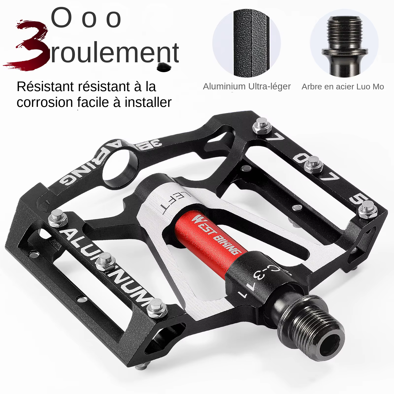 WEST BIKING pédales de vélo ultralégères antidérapantes CNC BMX vtt pédale