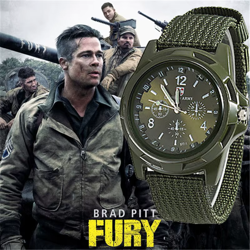 Montre de sport pour hommes Quartz Nylon Gemius armée montres porte militaire