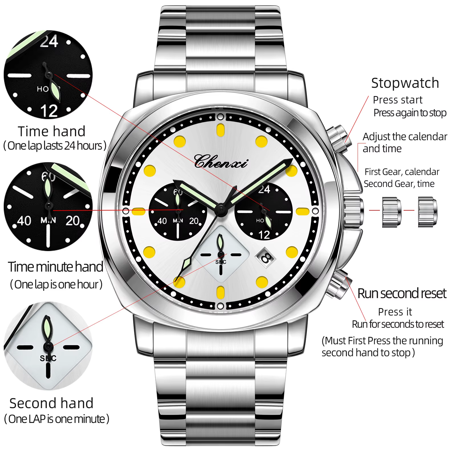 CHENXI – montre à Quartz de luxe pour hommes