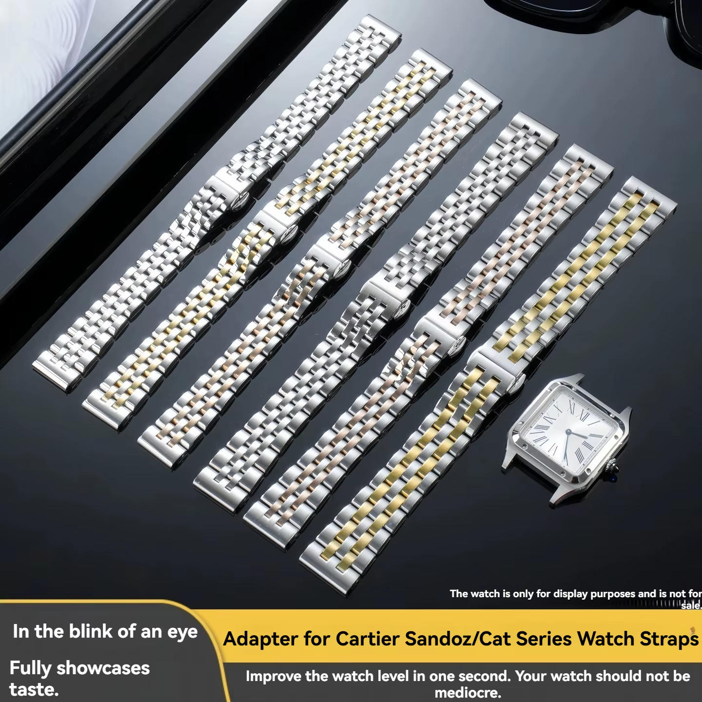 Bracelet en métal en acier inoxydable pour Cartier Panthere Santos Dumont Tank Solo