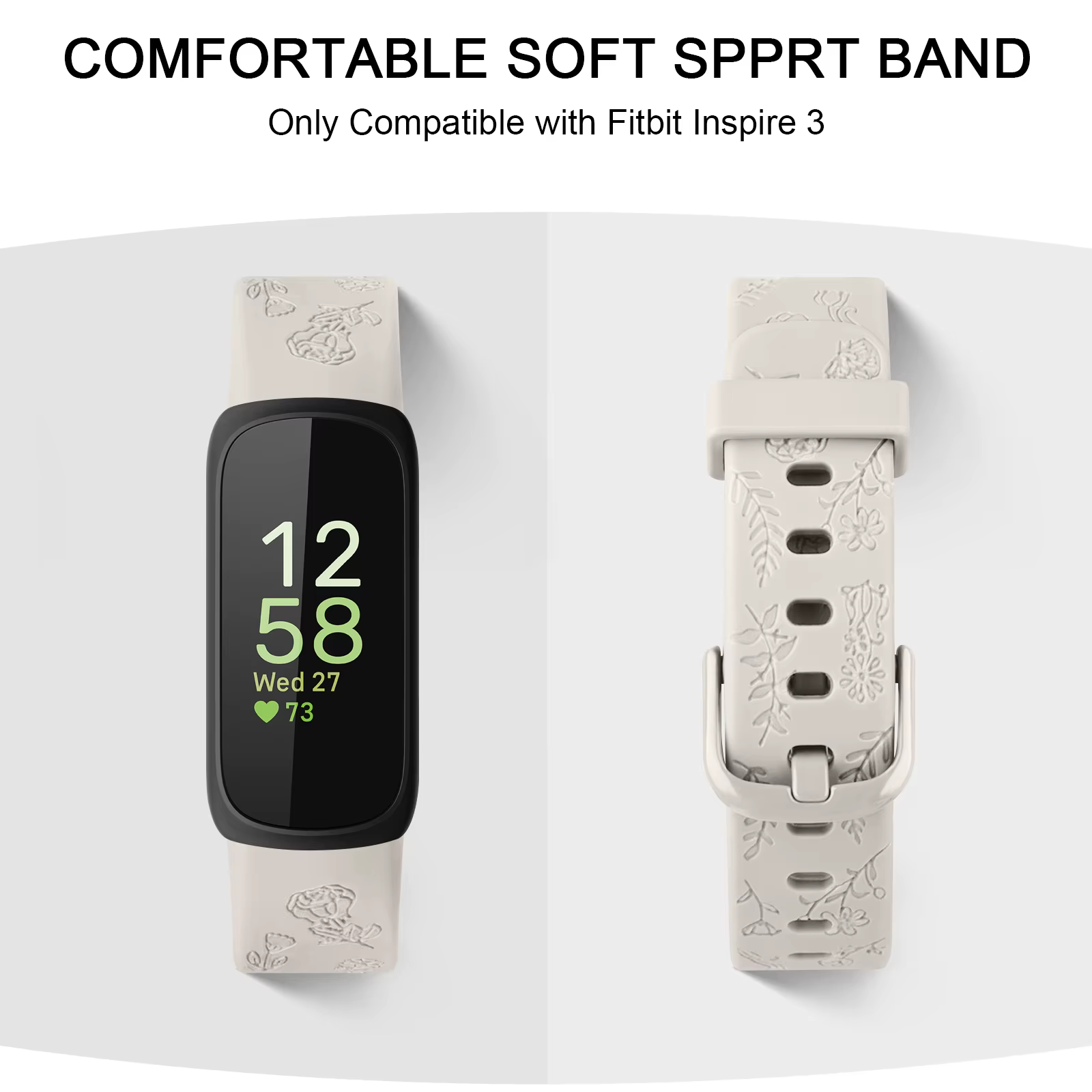 Bracelet gravé en TPU souple pour Fitbit Inspire 3 2/inspire Hr