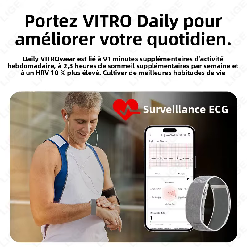 2026 ECG Bracelet intelligent fréquence cardiaque tensiomètre santé bande intelligente étanche Sport Fitness montre