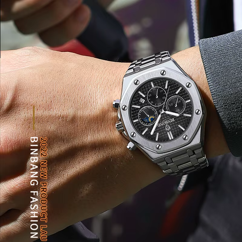 Montre à quartz de luxe étanche pour homme