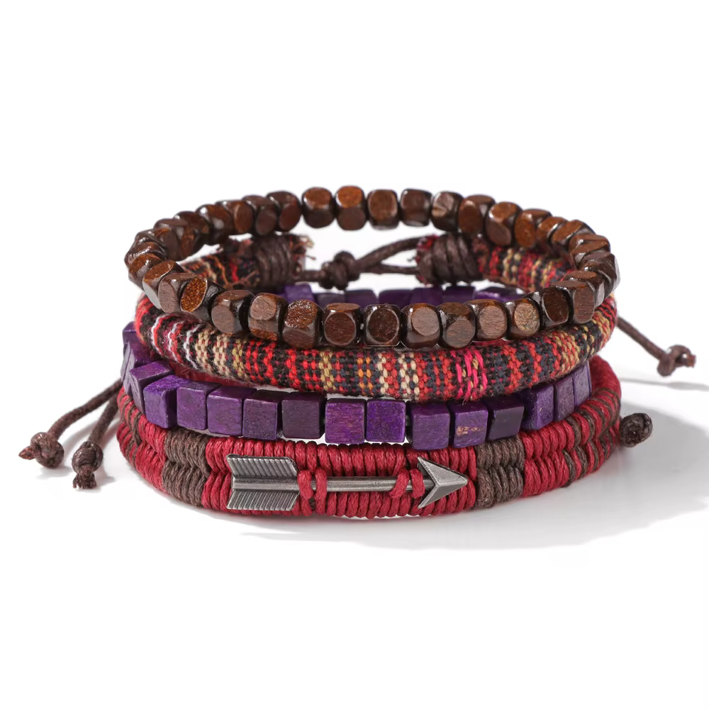 Bracelet tressé en cuir rond pour hommes et femmes