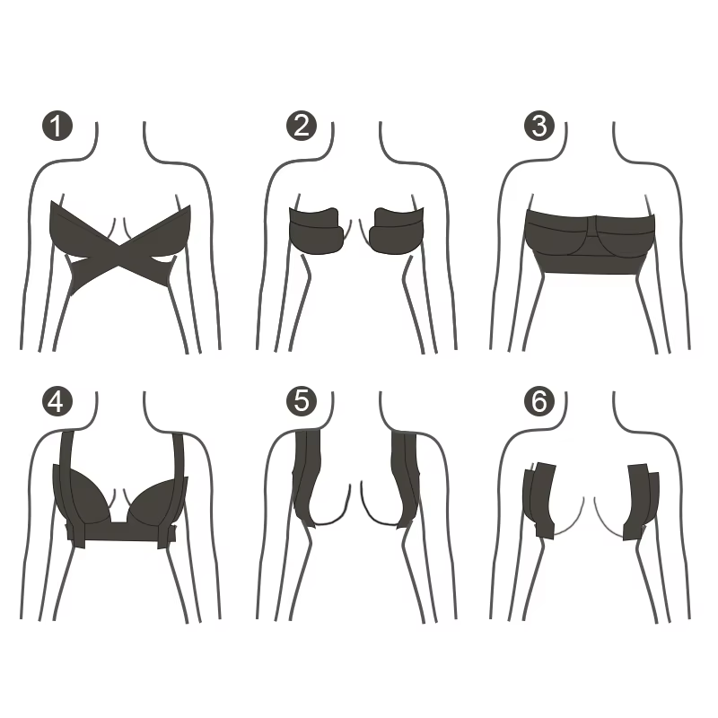 Soutien-gorge Push Up Invisible avec Bande Adhésive pour Femme