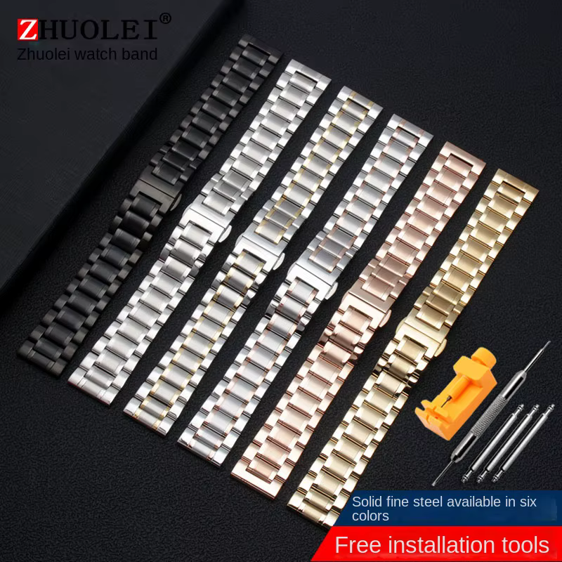 Bracelet de montre en acier inoxydable fin pour hommes et femmes