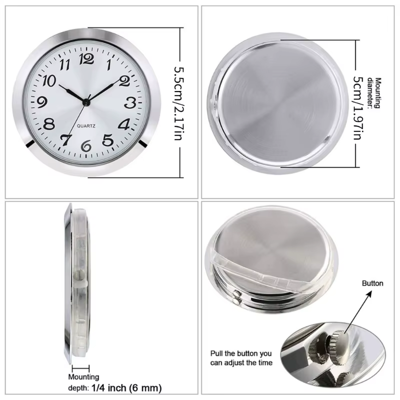 Horloge artisanale, tête montre 55mm diamètre