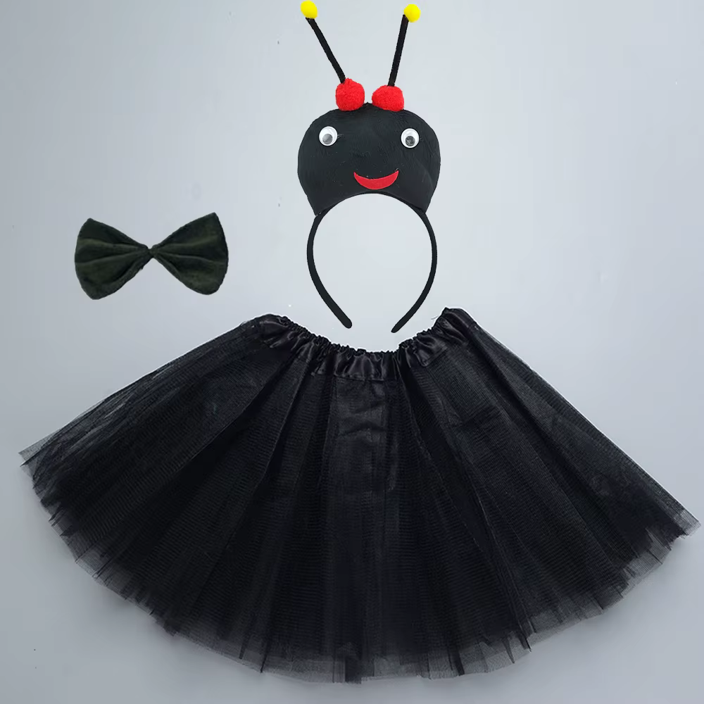 Costume de Cosplay d'Halloween pour Femme et Fille, Coccinelle Rouge, Fourmi Noire, Jaune, Equation d'Animal, Sauna, Jupe, Queue, Tutu, ixde Noël