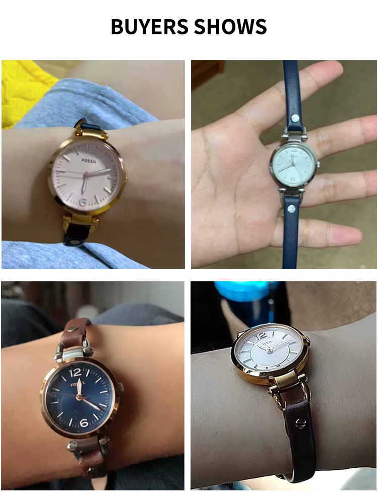 Bracelet de montre en cuir véritable pour Fossil Es4119