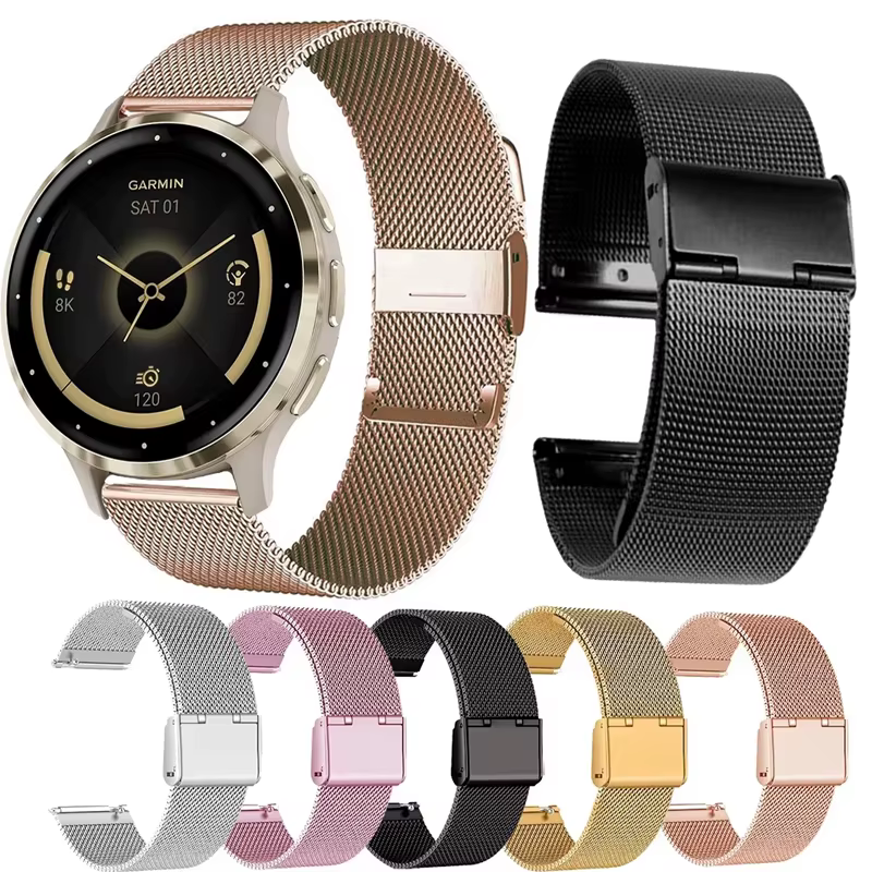 Sangle à boucle milanaise pour Garmin Venu 2 3/3S 2/2S