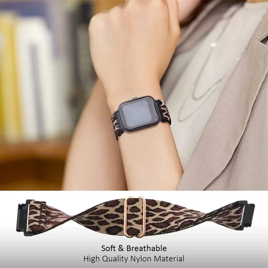 Sangle élastique brillante 20mm/22mm pour Amazfit gts 4-3-2-2e-mini/GTR 4/3 Pro bande