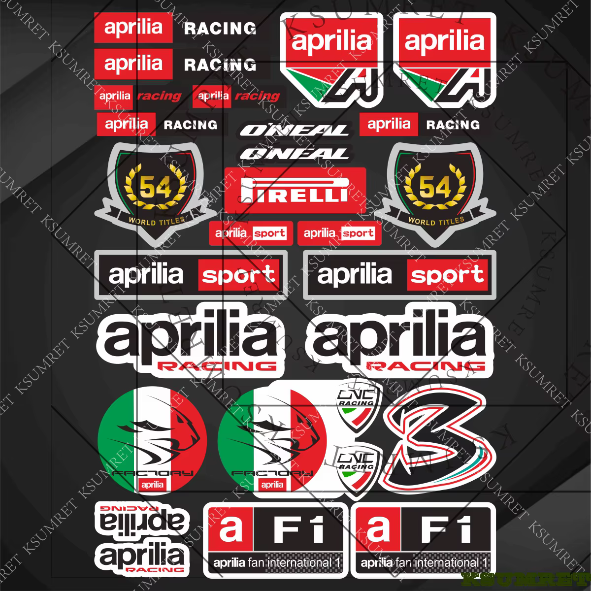 Autocollants pour moto Aprilia, kit d'autocollants pour casque de moto