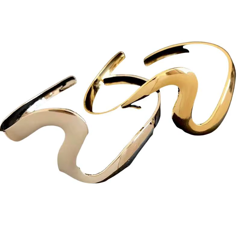 Bracelet ouvert en métal style bohème pour femme, manchette ondulée, bijou de plage, cadeau idéal