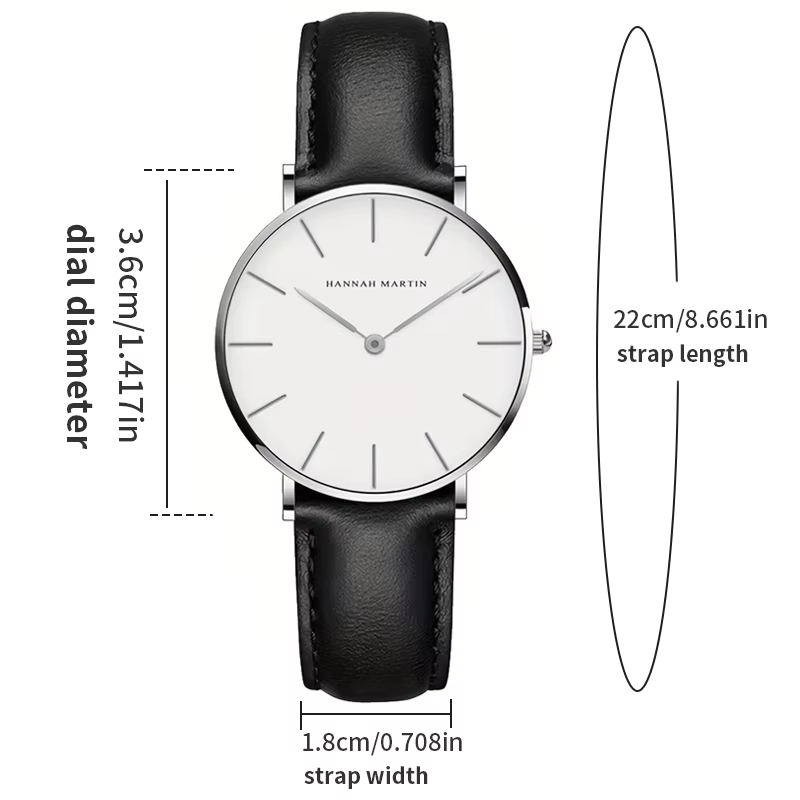 HANNAH MARTIN Top marque femmes montres étanches 36mm mode luxe Ultra mince en cuir créatif or Rose dames