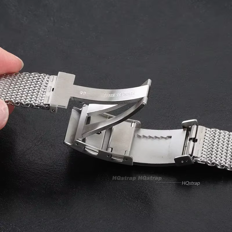 Bracelet en maille milanaise 18 mm 20 mm 22 mm pour poignet large