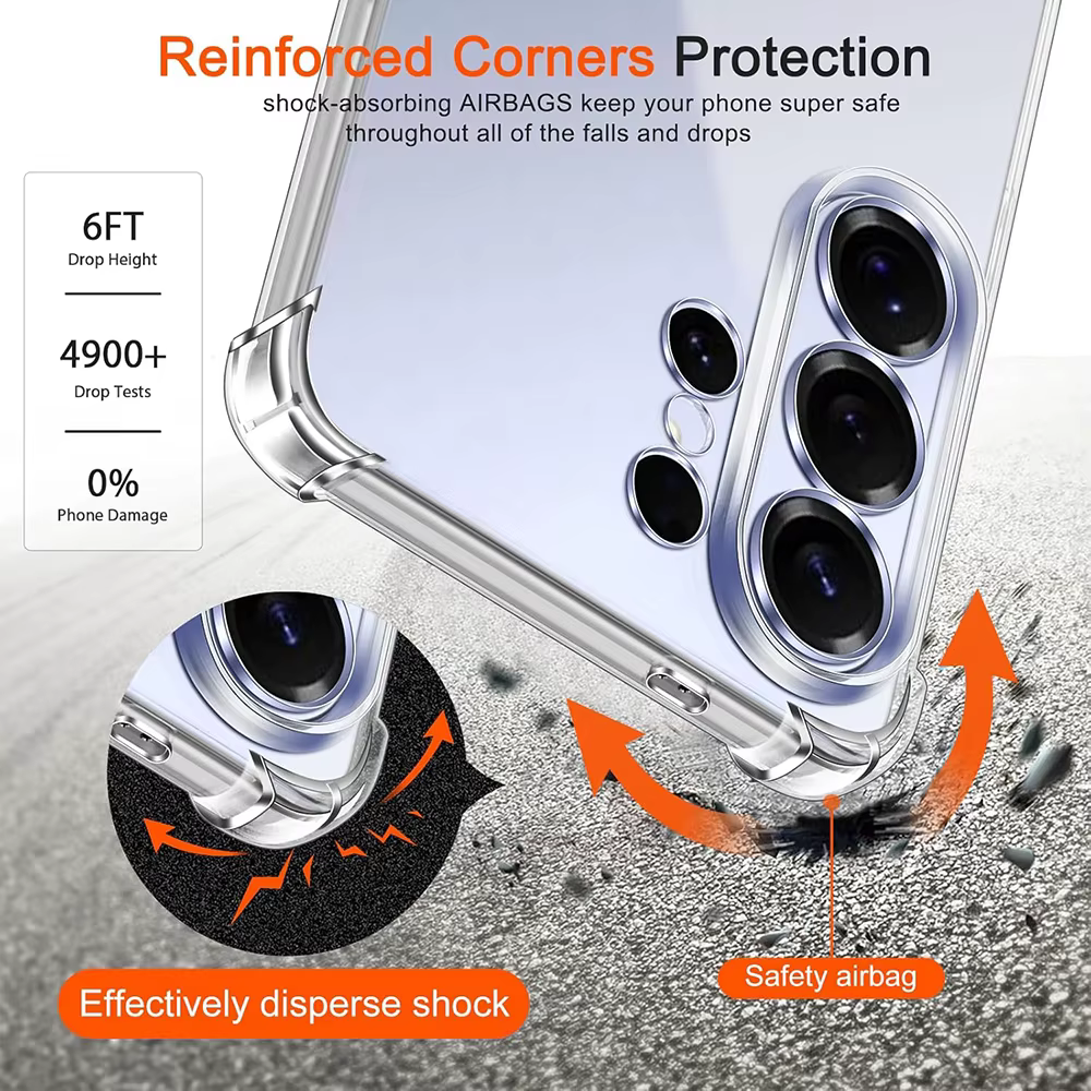 Coque en silicone antichoc S26ultra pour Samsung Galaxy S26 Ultra S26+ Plus, coque transparente souple avec airbag pour Samsung S26, modèle 2026
