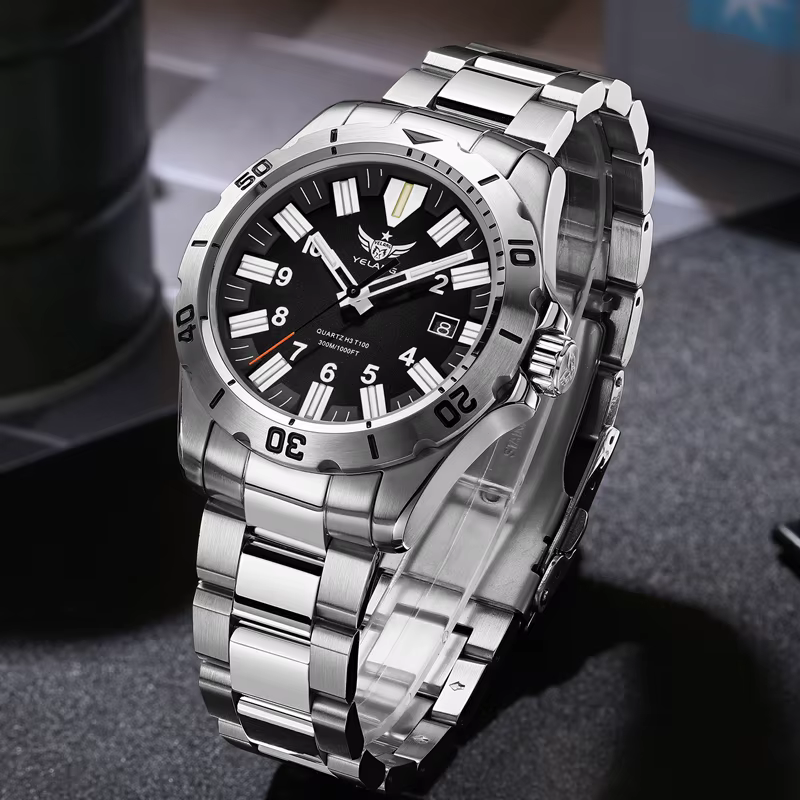 Montre à quartz étanche professionnelle pour homme