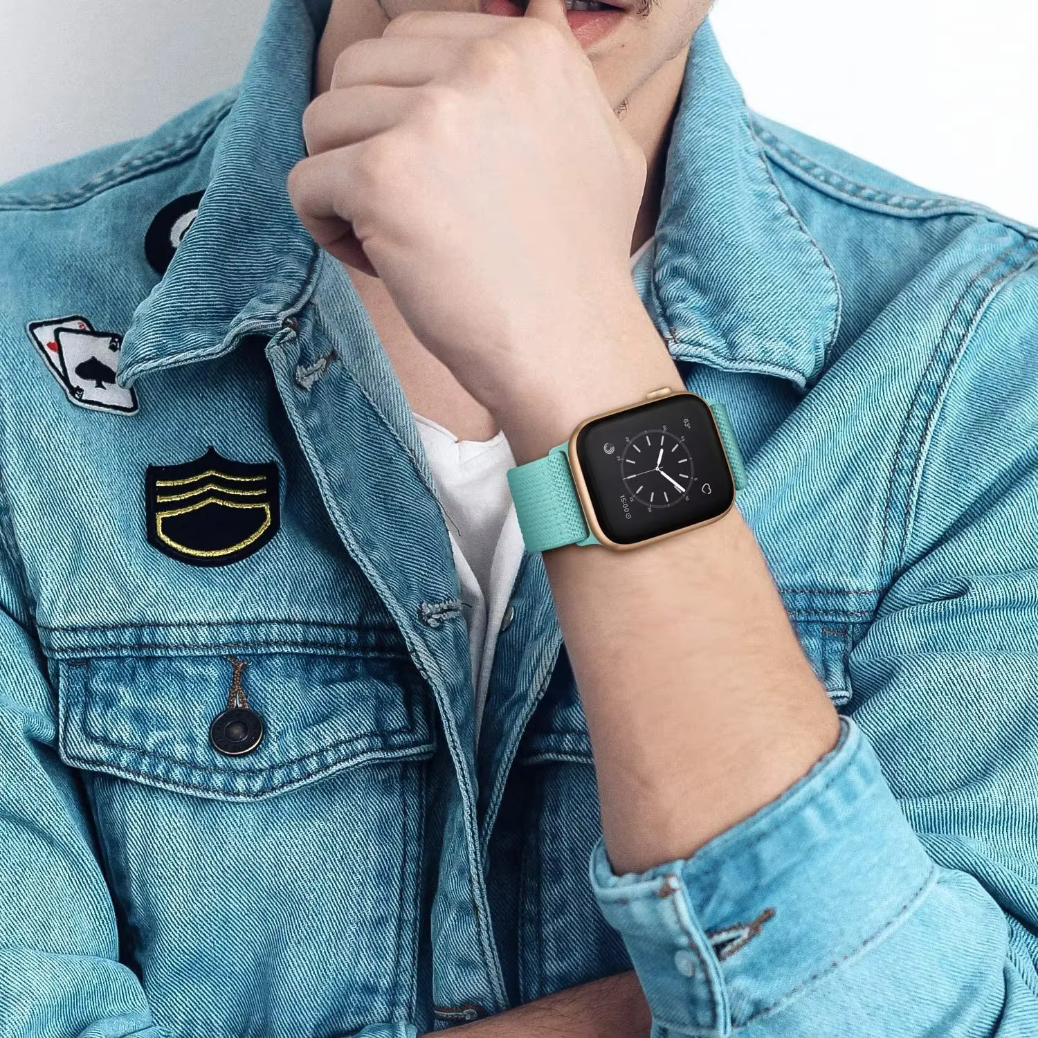 Bracelet en tissu élastique en Nylon pour Apple Watch Ultra 3 2 1