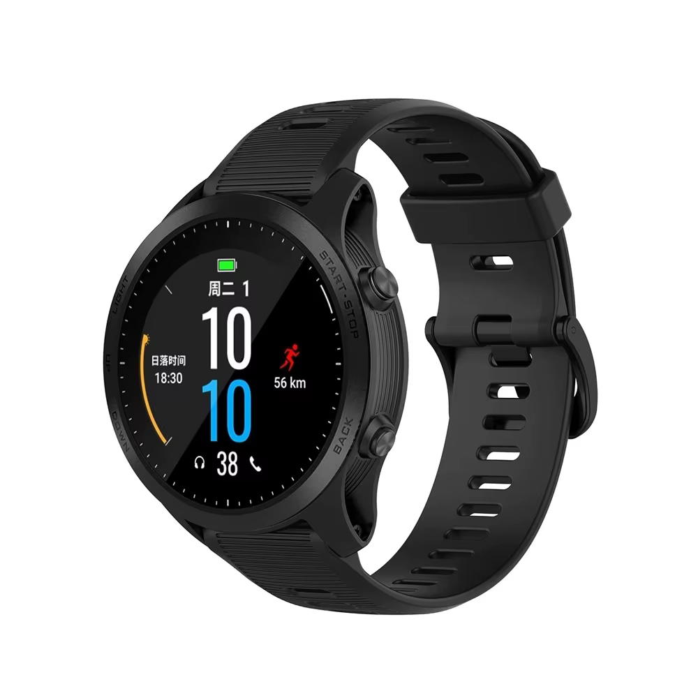 Bracelet de montre en silicone de 22 mm pour Garmin Forerunner 945, compatible avec les modèles Forerunner 970, 965, 955, 935, 745
