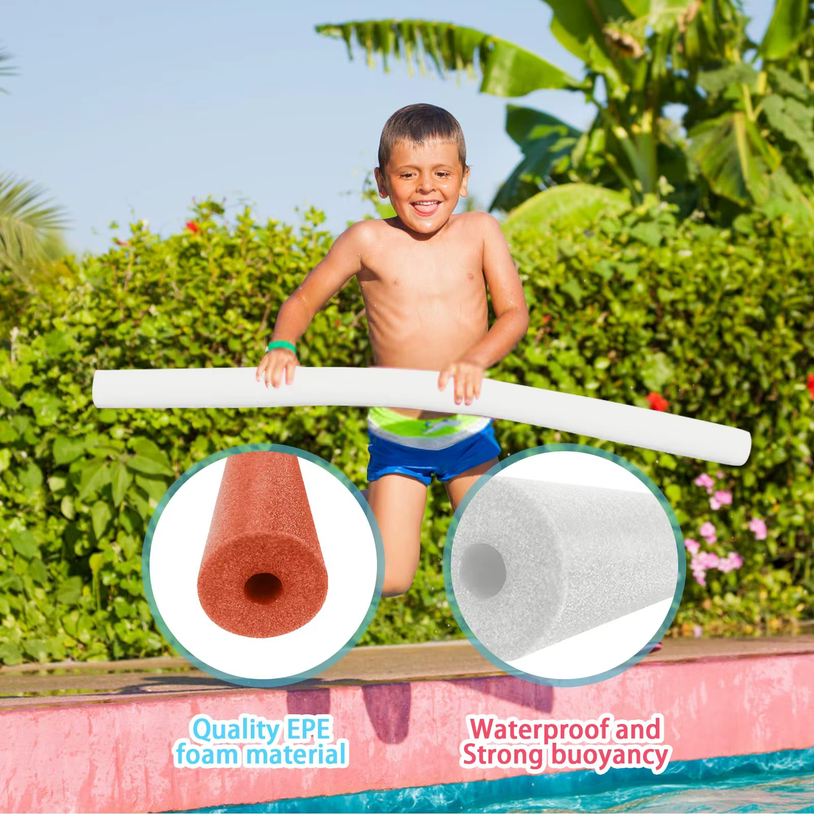 Nouilles de natation pour nouilles de piscine, Tube en mousse Flexible, mousse creuse de couleur vive, accessoires de piscine, bâton de jeu de piscine