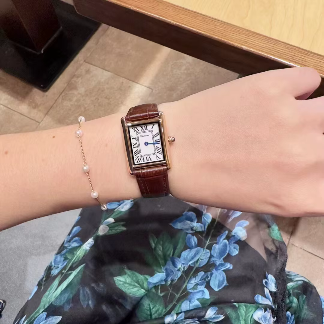 Montre femme pour filles poignet Quartz Reloj or noir rouge Rectangle Orologio dames montre-bracelet élégante bracelet en cuir véritable horloge