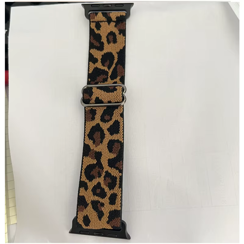 Bracelet en Nylon élastique léopard pour Apple Watch Ultra 2, 49mm 41mm 45mm 42mm 46mm 44mm, Bracelet pour femmes iWatch série 10 9 se 7 3 8 5 4