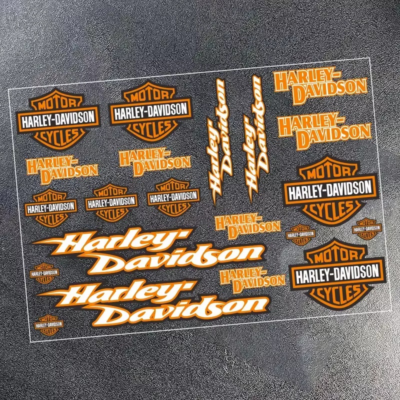 Ensemble d'autocollants emblèmes Harley Davidson - Lettres adhésives réfléchissantes pour la décoration DIY de moto et de casque