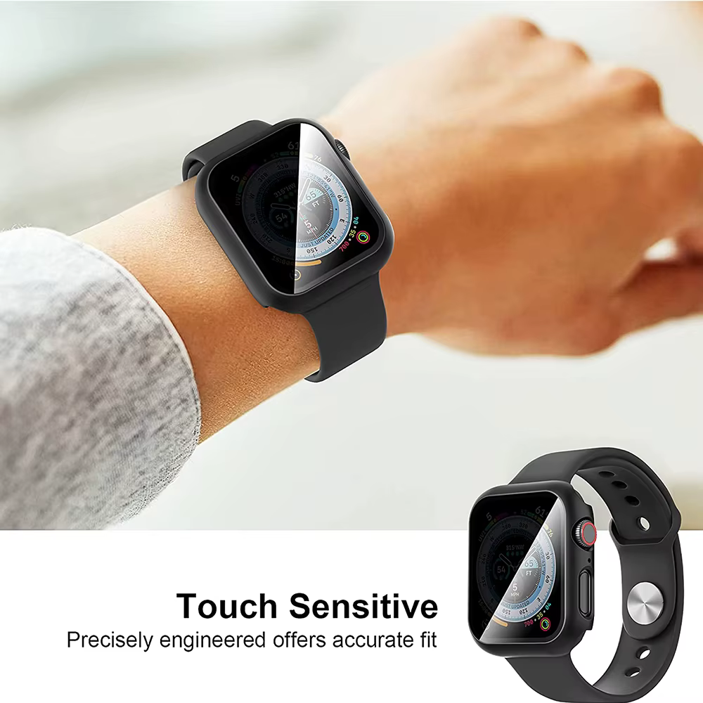 Verre trempé de confidentialité + étui pour Apple Watch 10 46mm 42mm
