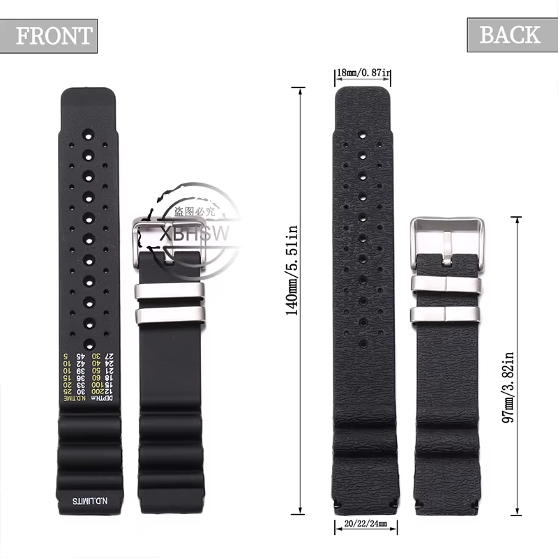 Accessoires de montre Bracelet en résine 20/22/24mm adapté pour Citizen promaster nd limites