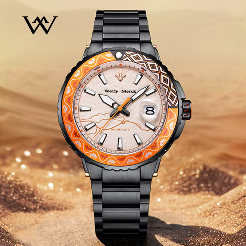 WM montre automatique mécanique marque originale montres édition limitée Collaboration série plongée Welly Merck montre-bracelet pour homme