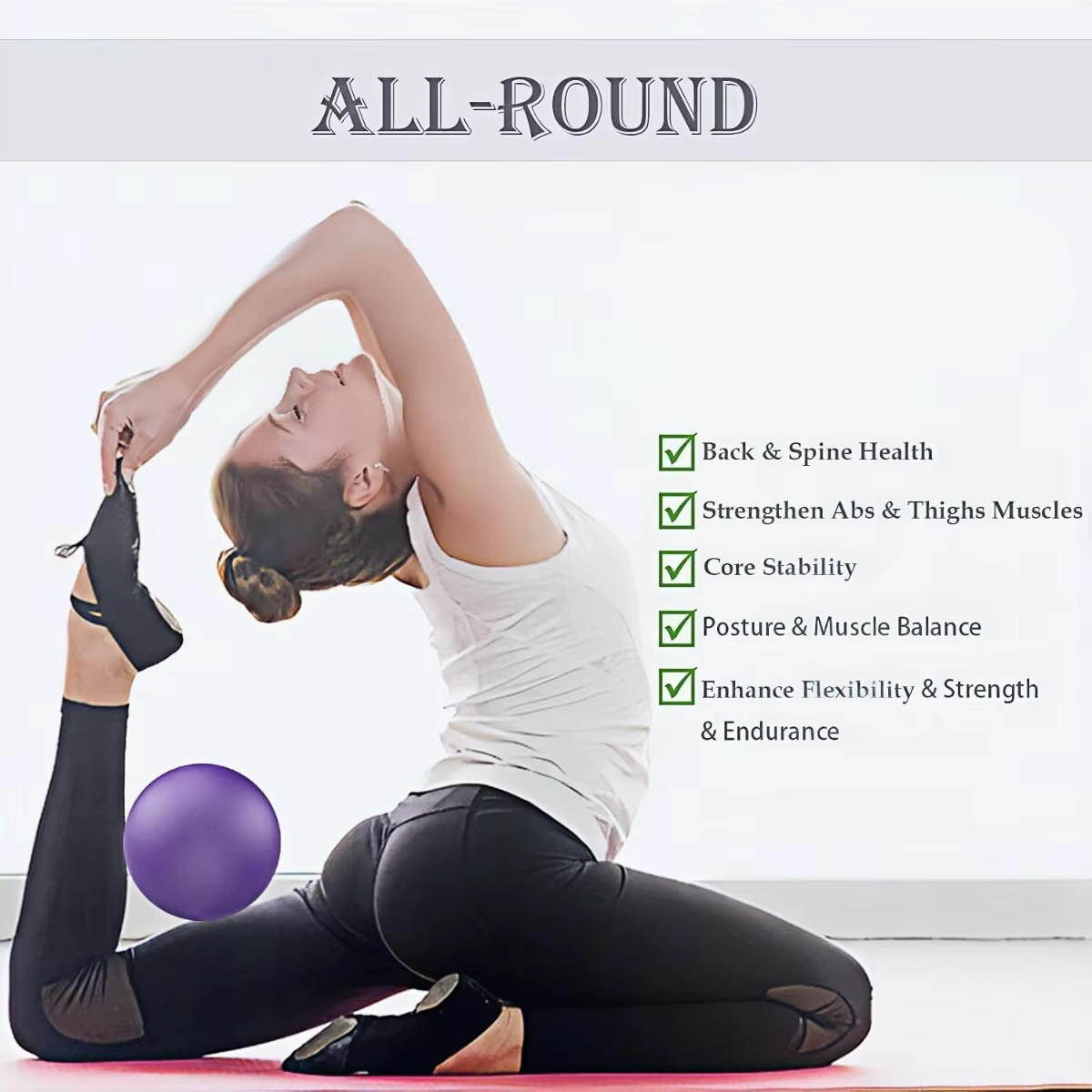 Ensemble de yoga mixte 2 pièces, ballon de Pilates souple de 9 pouces, kit essentiel de Pilates (unisexe) – Le ballon d'exercice idéal de petite taille