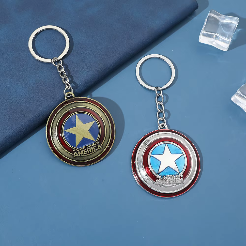 Porte-clés Bouclier Captain America, créatif et tendance, super-héros Avengers, pour homme, accessoire pour voiture et sac