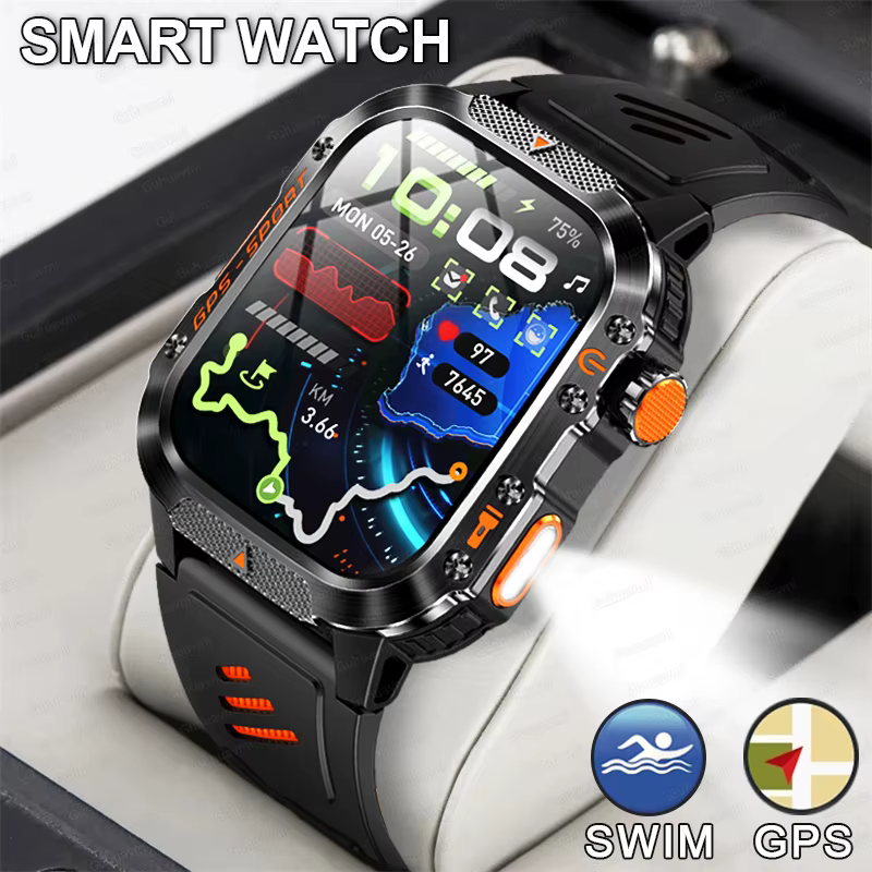 GUHUAVMI 2025 nouveau double bande GPS natation montre intelligente boussole IP68 professionnel étanche Sport Bluetooth appel montres intelligentes pour hommes