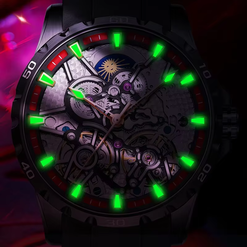 Nouvelle Montre Mécanique AILANG 8826-3 2026 à Double Dôme en Cristal, Tourbillon, Phase de Lune, Lumineuse, Étanche et Tendance