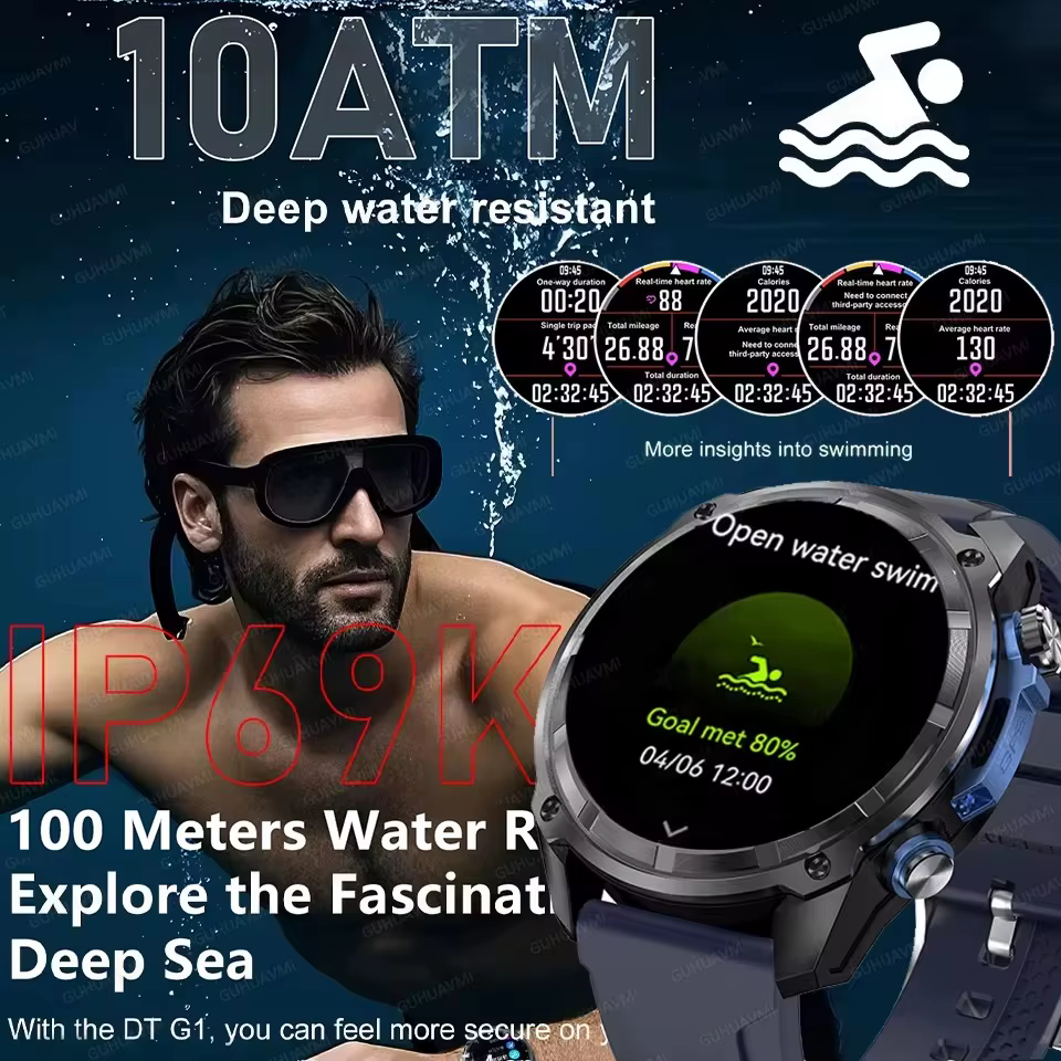 Montres intelligentes de plongée profonde pour homme