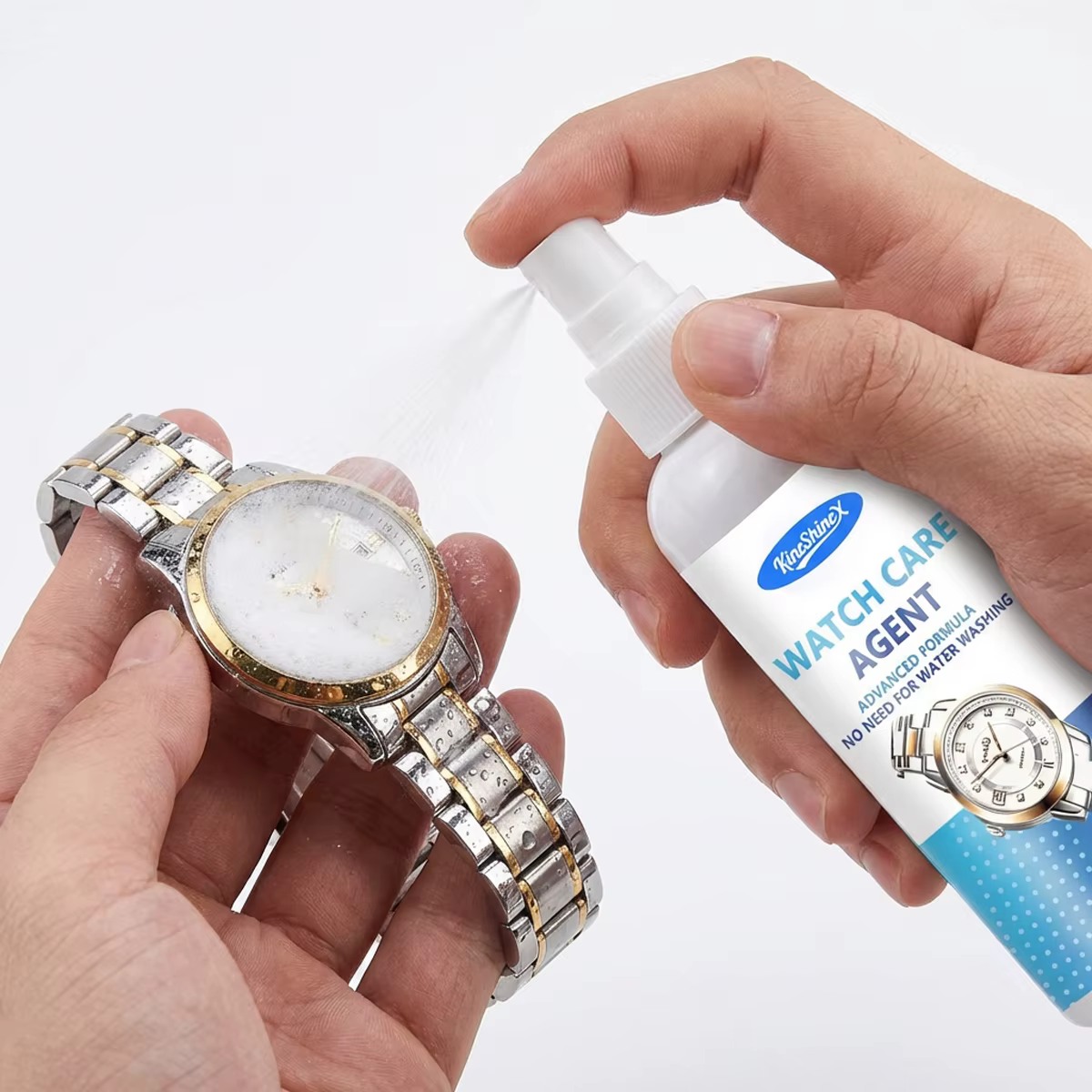 Spray de polissage pour l'entretien des montres - Prévient la décoloration et restaure la brillance des surfaces