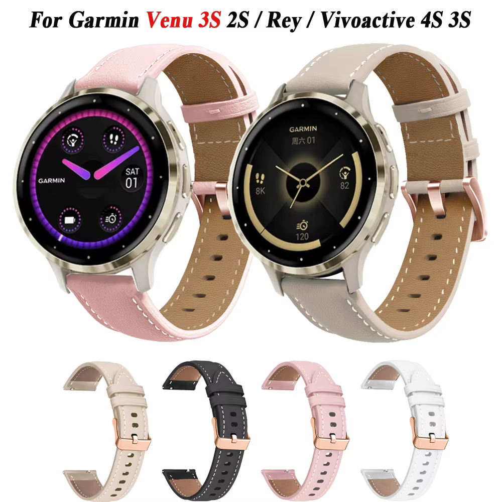 Bracelet de montre intelligente en cuir pour Garmin Venu 3S