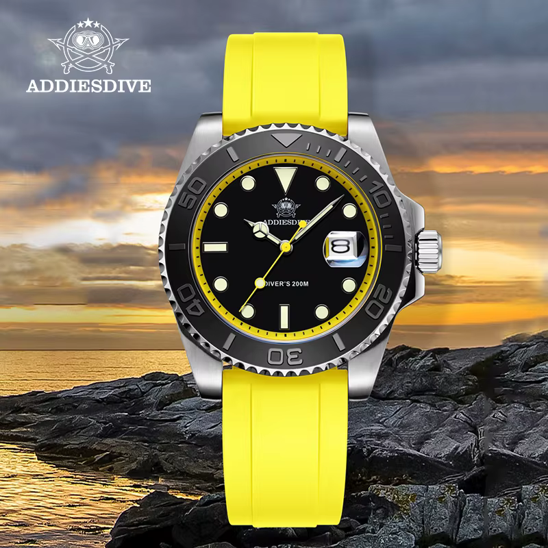 ADDIESDIVE montre à lunette rotative pour hommes 41mm