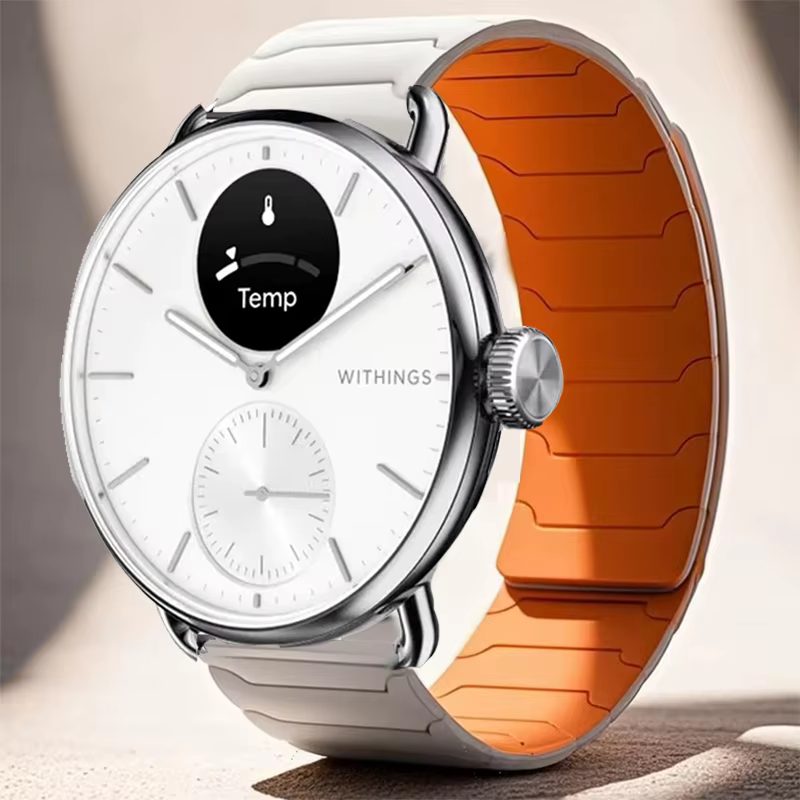 Bracelet magnétique en silicone de 20mm pour Withings ScanWatch 2 42mm/ScanWatch 42mm