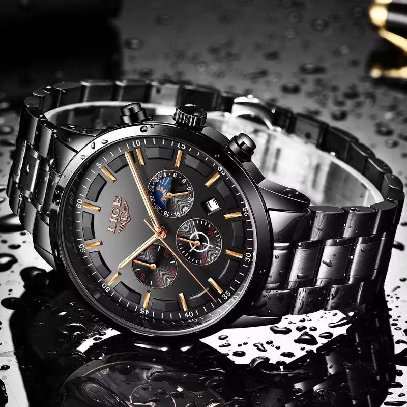 Montre-bracelet à quartz étanche pour homme