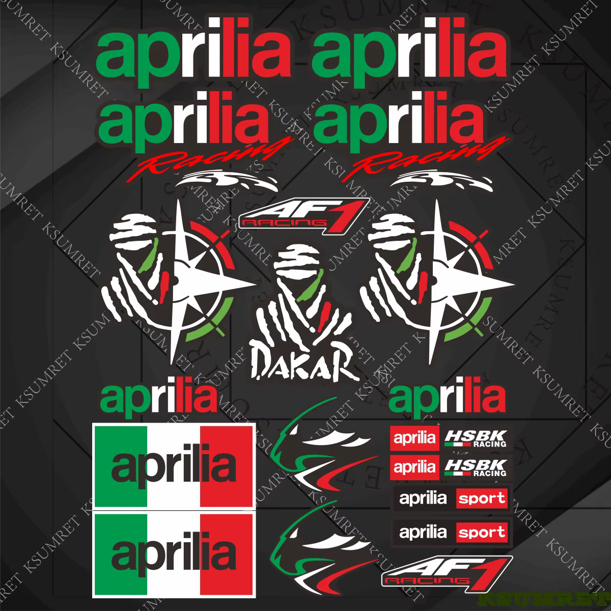 Autocollants pour moto Aprilia, kit d'autocollants pour casque de moto
