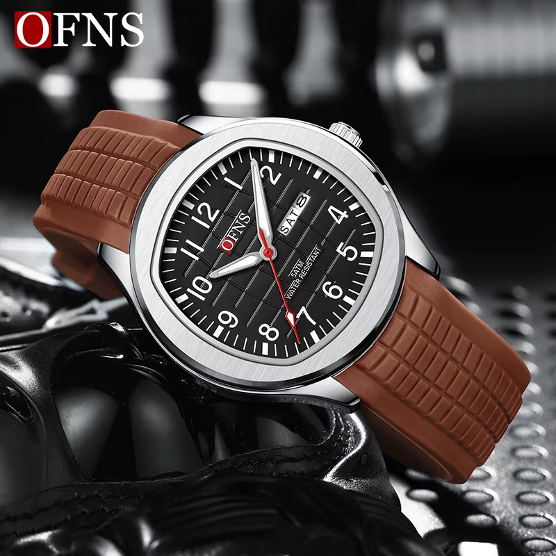 OFNS offre spéciale mode montre pour hommes 50 M étanche luxe lumineux Date semaine multifonction affaires mâle Quartz montre-bracelet Relogio