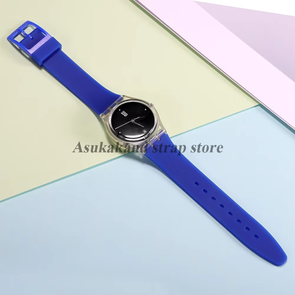 Bracelet de montre en Silicone rose pour Swatch