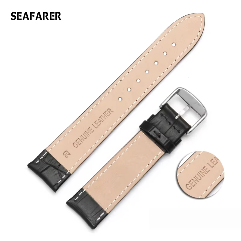 Bracelet de montre en cuir véritable pour hommes et femmes