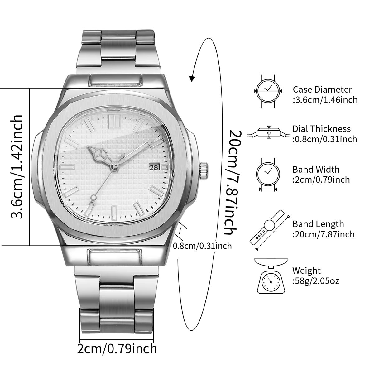 Montres de luxe carrées pour hommes