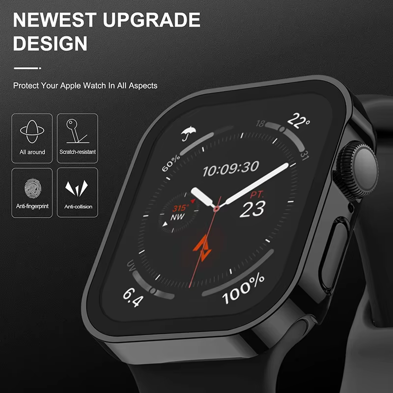 Verre + étui pour Apple Watch 42 46mm 45mm 41 49 44mm 40 mm